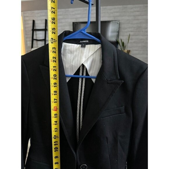 Express One Button Blazer Black Suit Top For Womens Size 4 - Picture 4 of 5